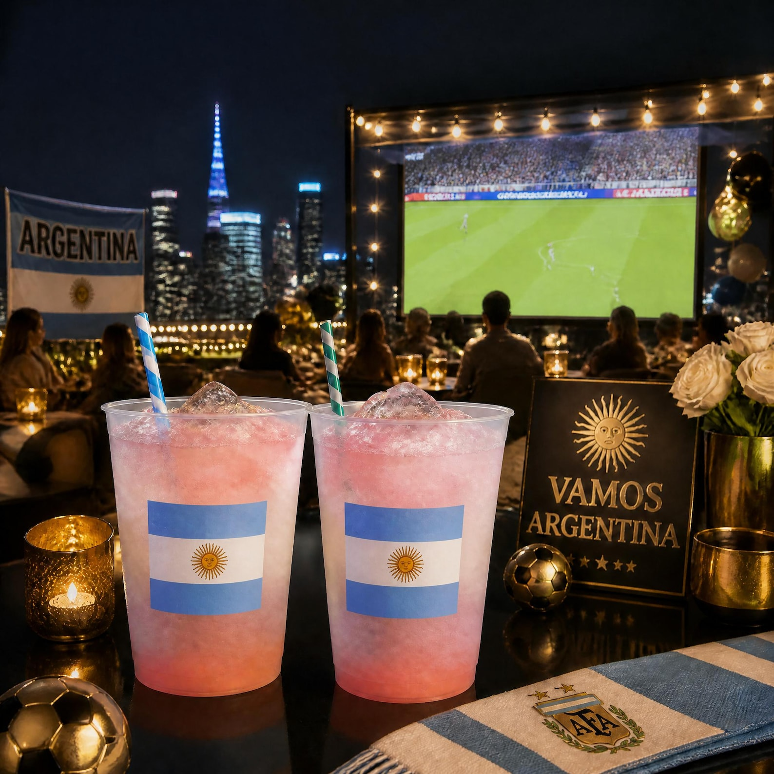 Personalized Frosted Cups with Country Flags for Sports Fans