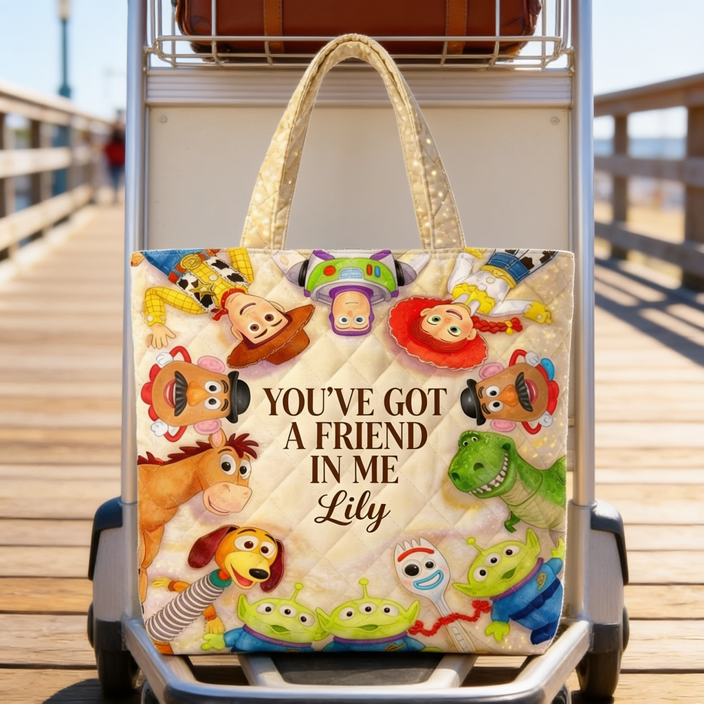 Personalized Quilted Tote Bag with Movie Theme Gift for Fans Quilted Tote Bag GradoCreations