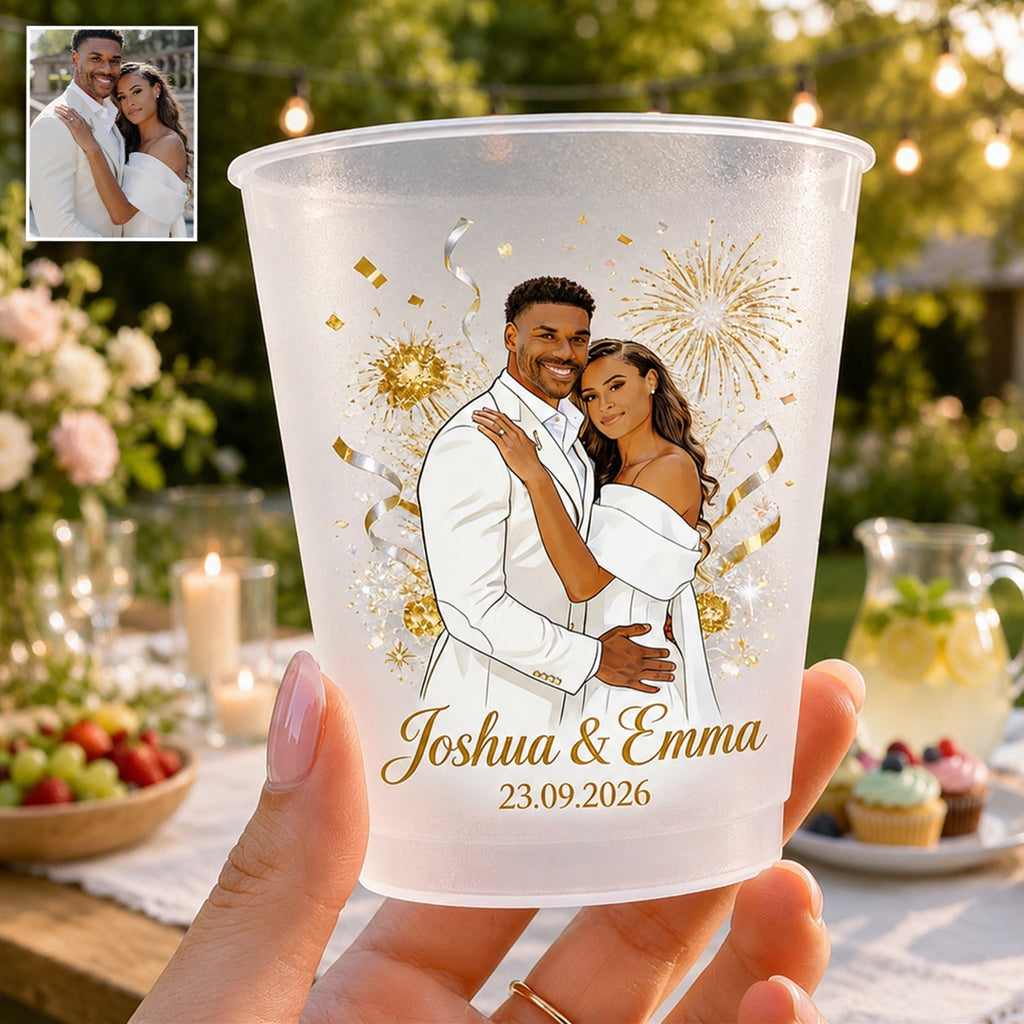 Personalized Frosted Cup Custom Names Wedding Anniversary Gift