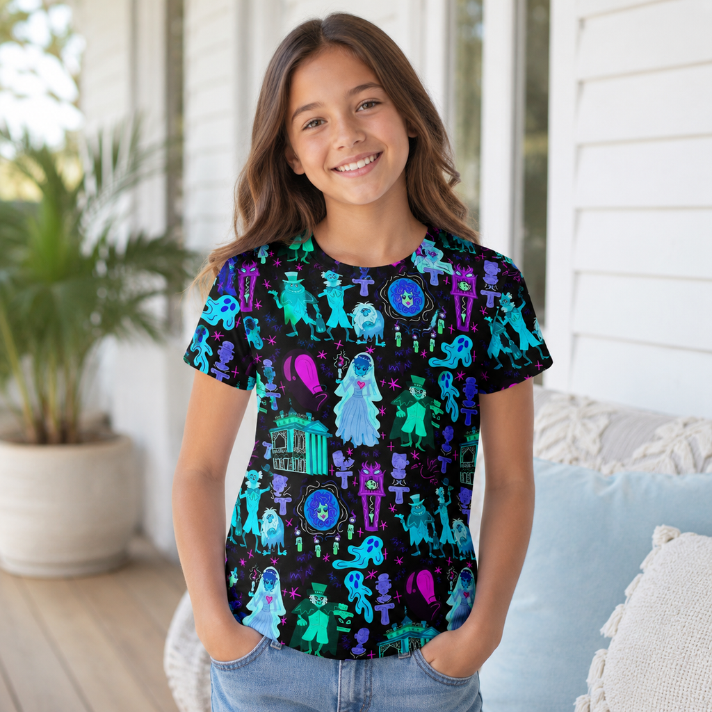 Personalized Kids AOP Shirt Halloween Costume Spooky Theme AOP Shirt GradoCreations