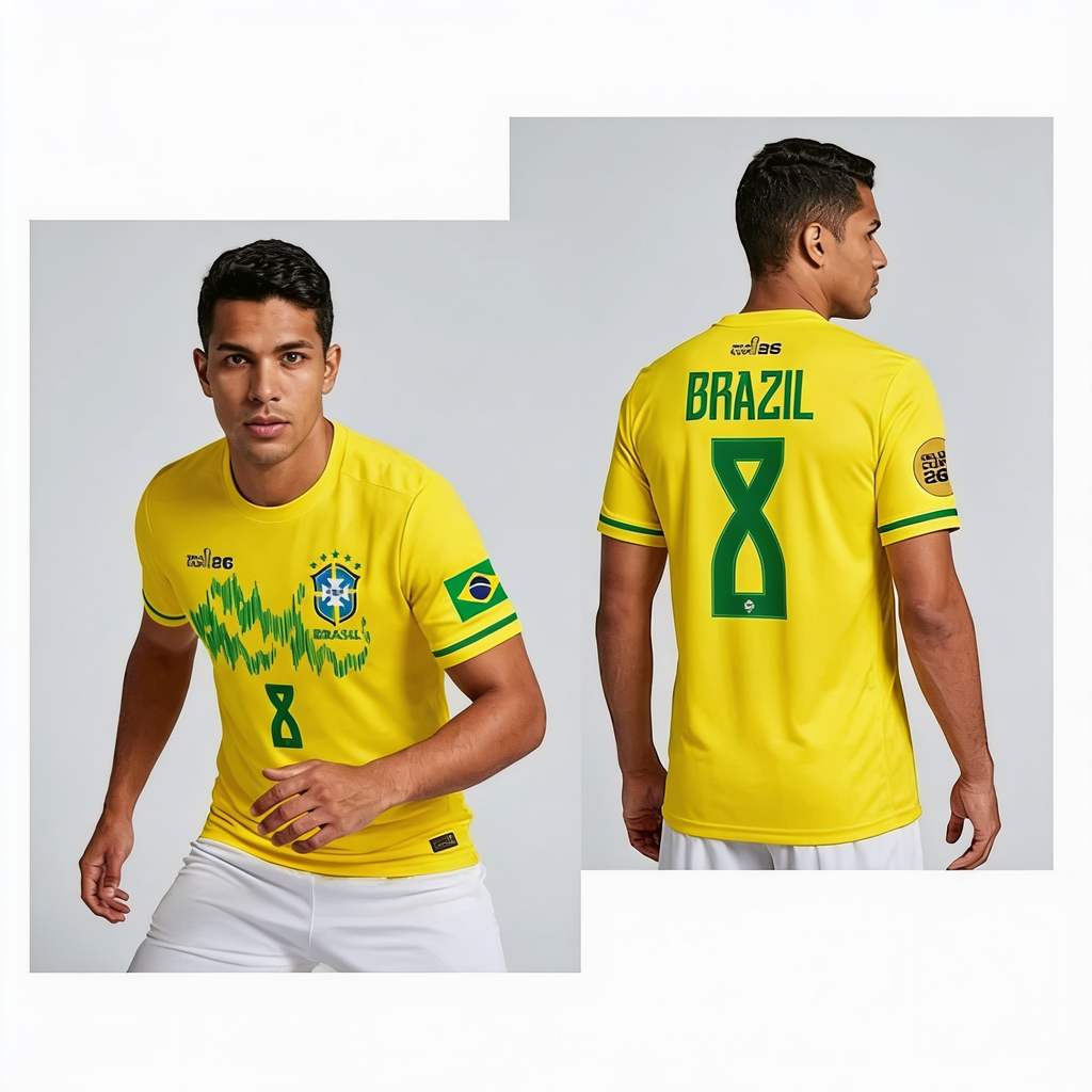 Personalized Soccer Jersey for Brazil Fans | Custom Name & Number Gift