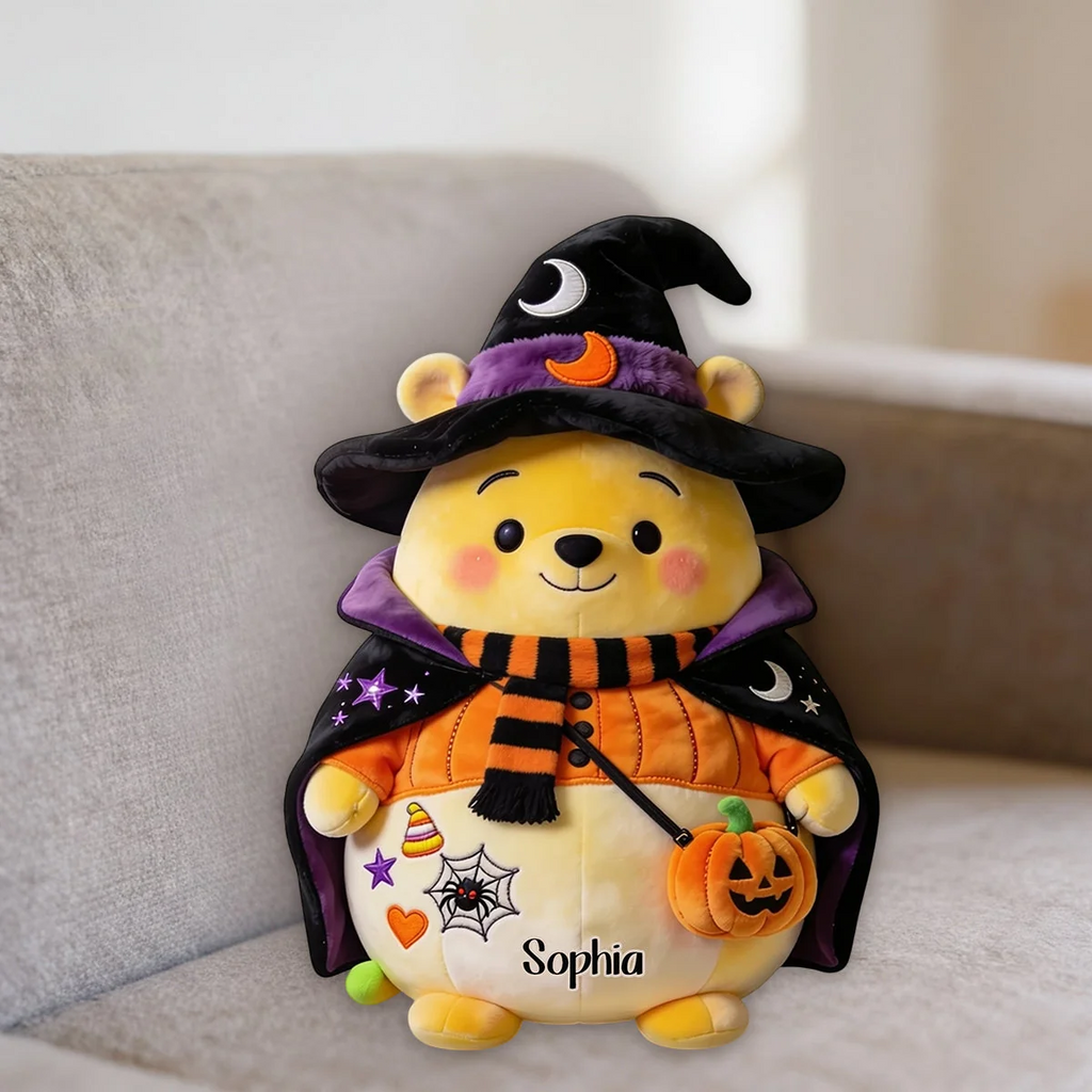Personalized Halloween Honey Bear Pillow Custom Name Gift Pillow GradoCreations