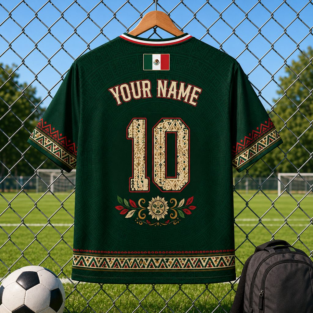Personalized Mexico Aztec Eagle Soccer Jersey Gift for Football Lovers