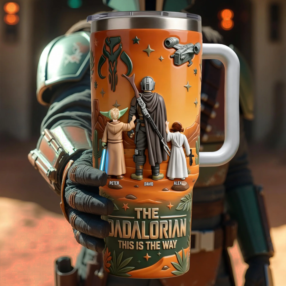 Personalized Dadalorian Tumbler Custom Drinkware Gift for Dad