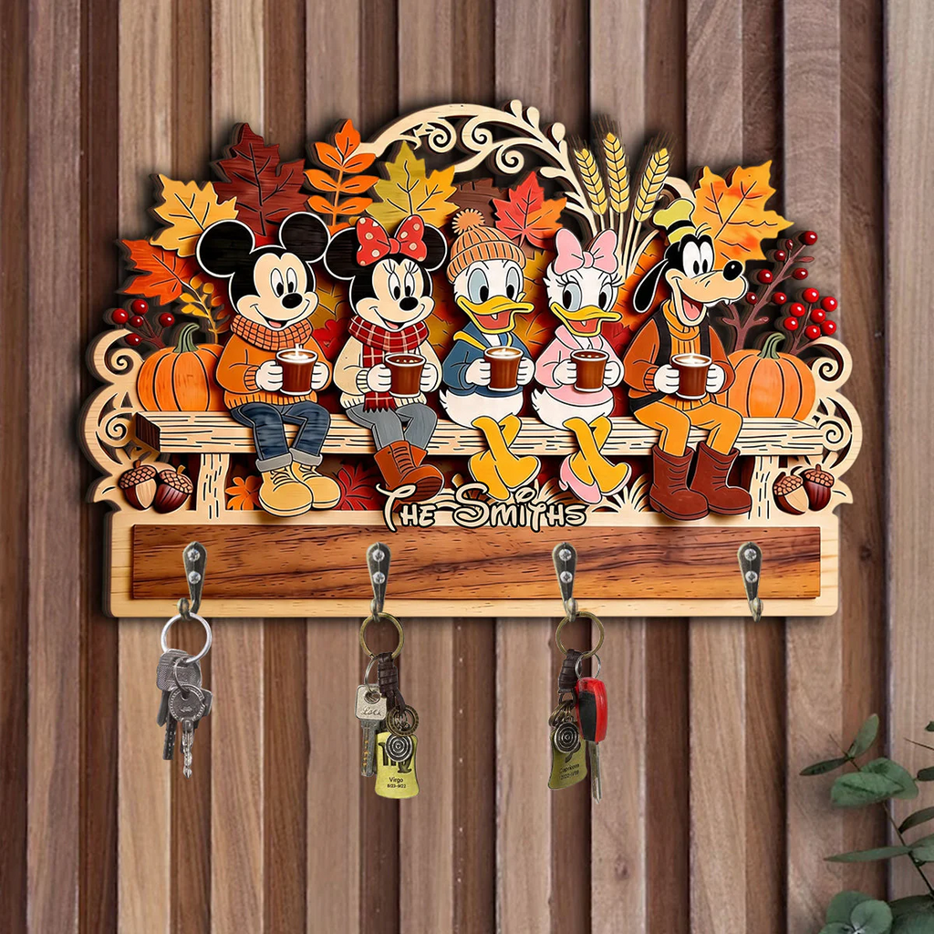 Personalized Movie-Themed Wall Rack Custom Name Gift for Families
