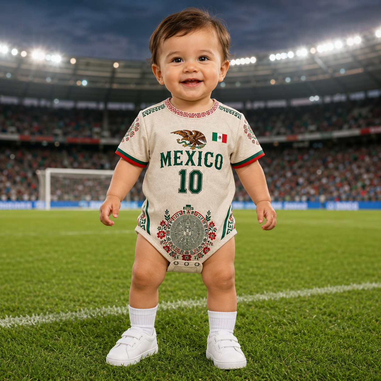Personalized Mexico Soccer Bodysuit Cute Baby Gift for New Parents