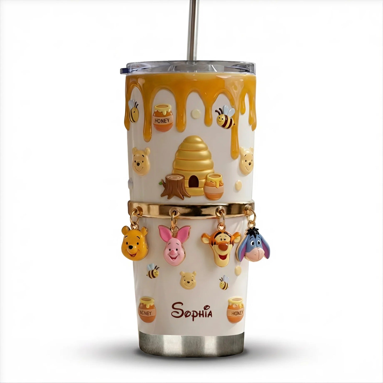 Personalized Bee-Themed Tumbler Custom Name Gift for Movie Fans