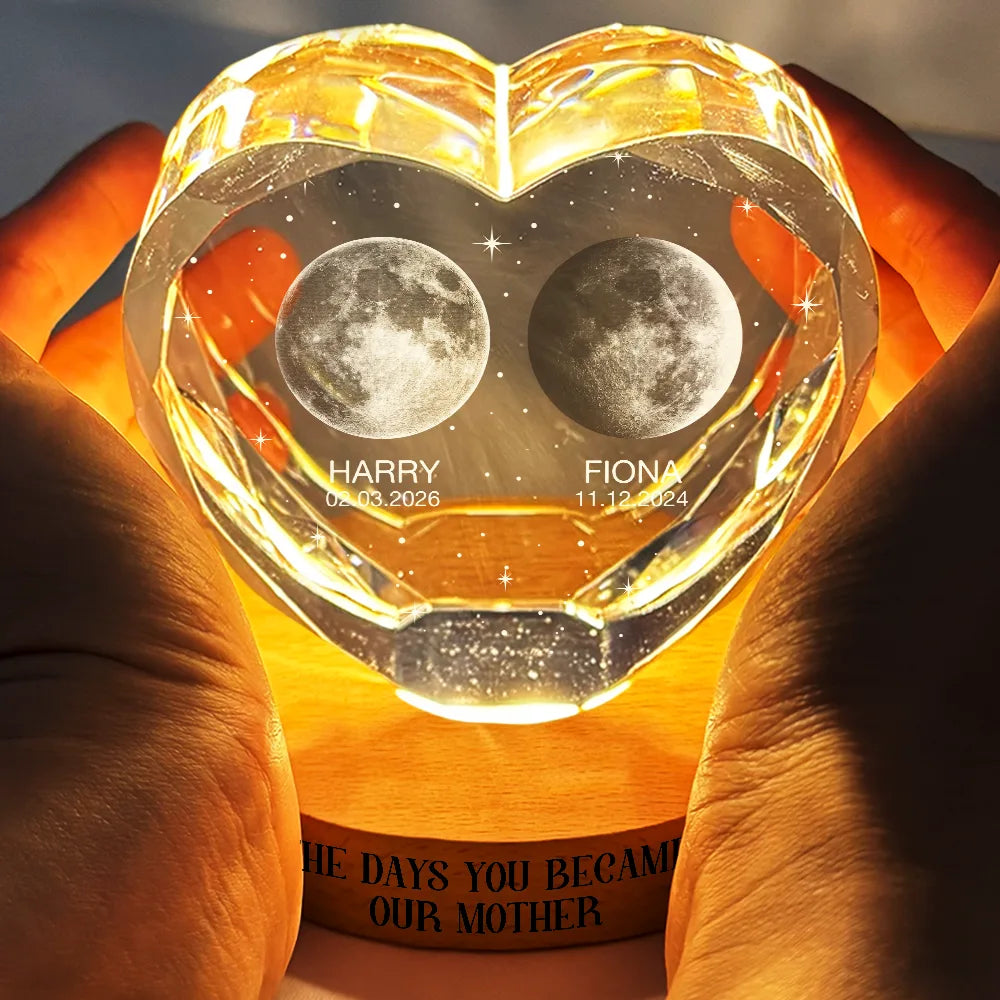 Personalized Crystal Heart Globe Lamp for Dad - Custom Engraved Gift