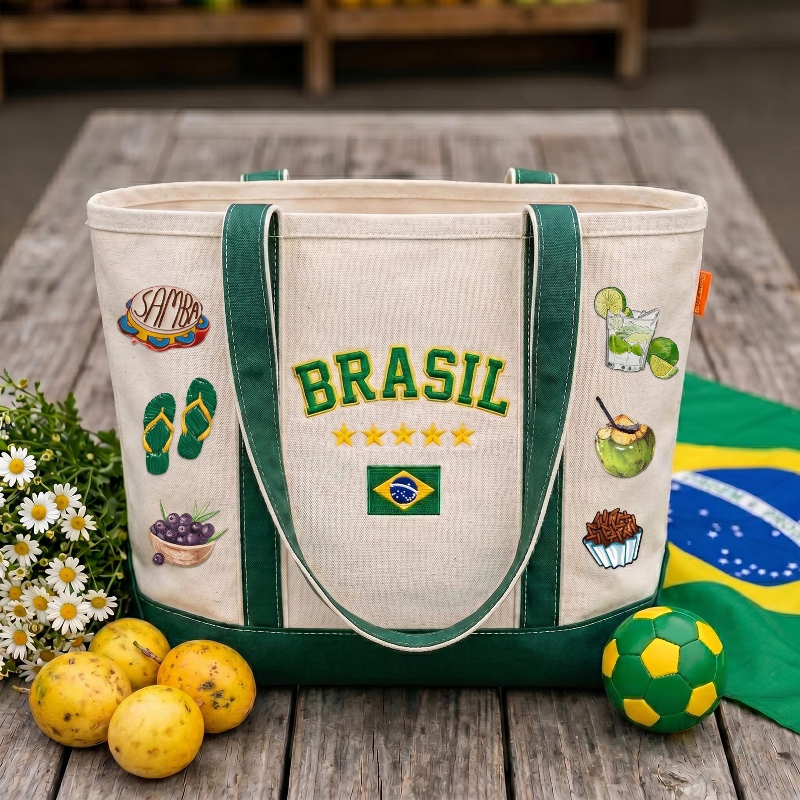 Personalized Embroidery Tote Bag for Soccer Fans - Custom Gift 2026 World Cup