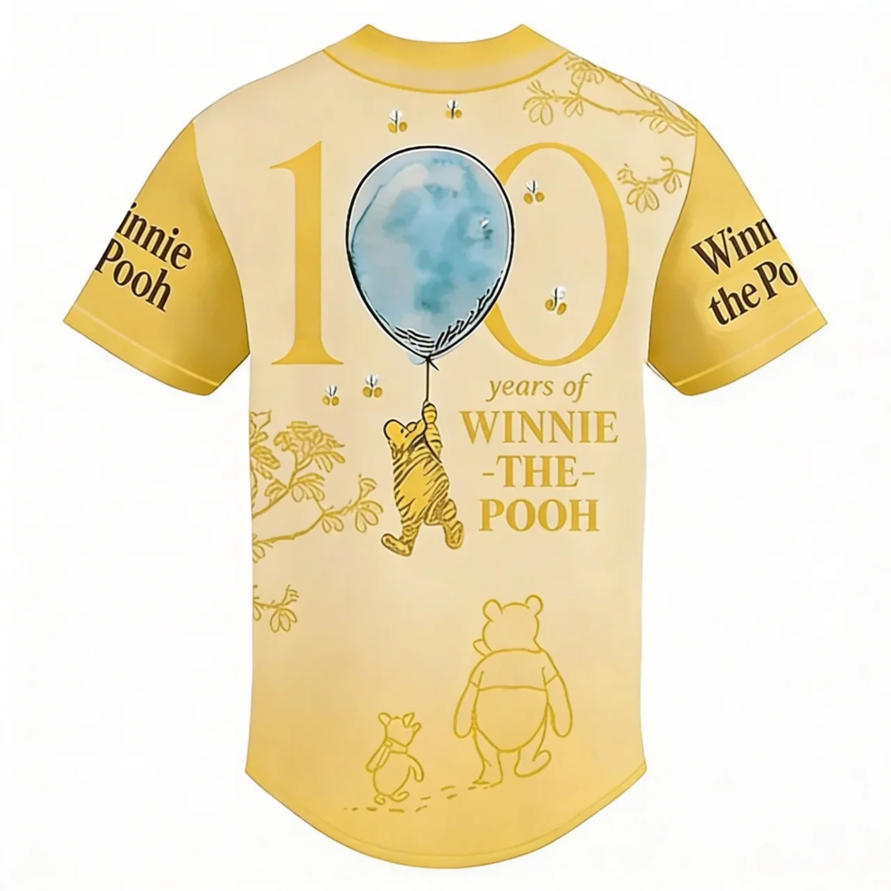 Personalized Winnie the Pooh 100th Anniversary Baseball Jersey Gift for Movie Fans