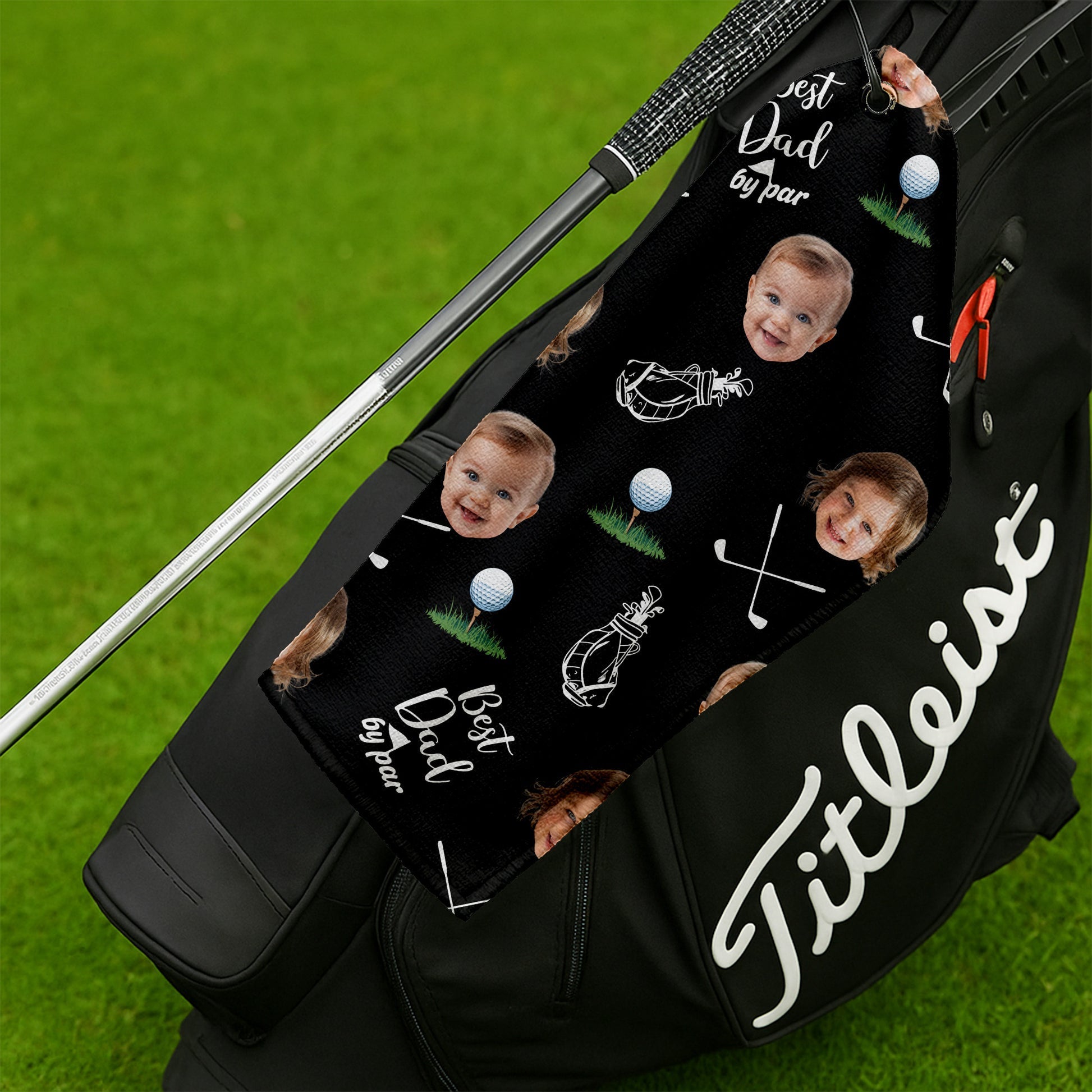 Personalized Funny Golf Towel Custom Photo Gift for Dad