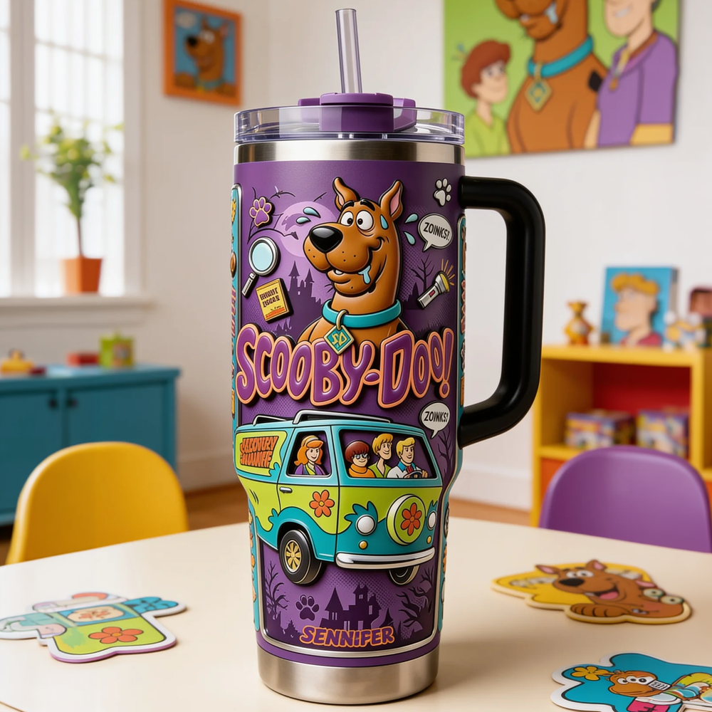 Personalized Scooby-Doo Tumbler with Handle - Halloween Gift for Movie Fans Tumbler GradoCreations