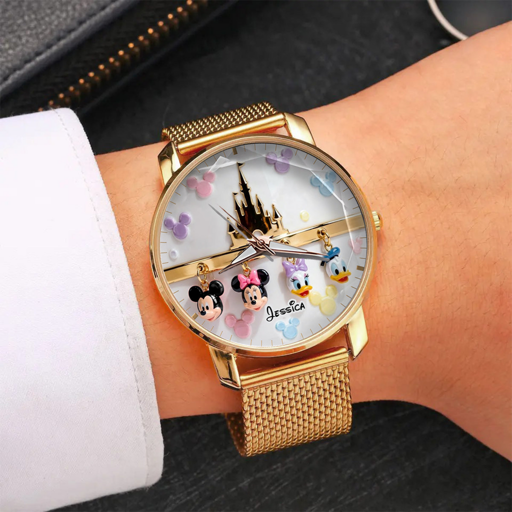 Personalized Mickey Mouse Hand Watch Custom Name Gift for Her