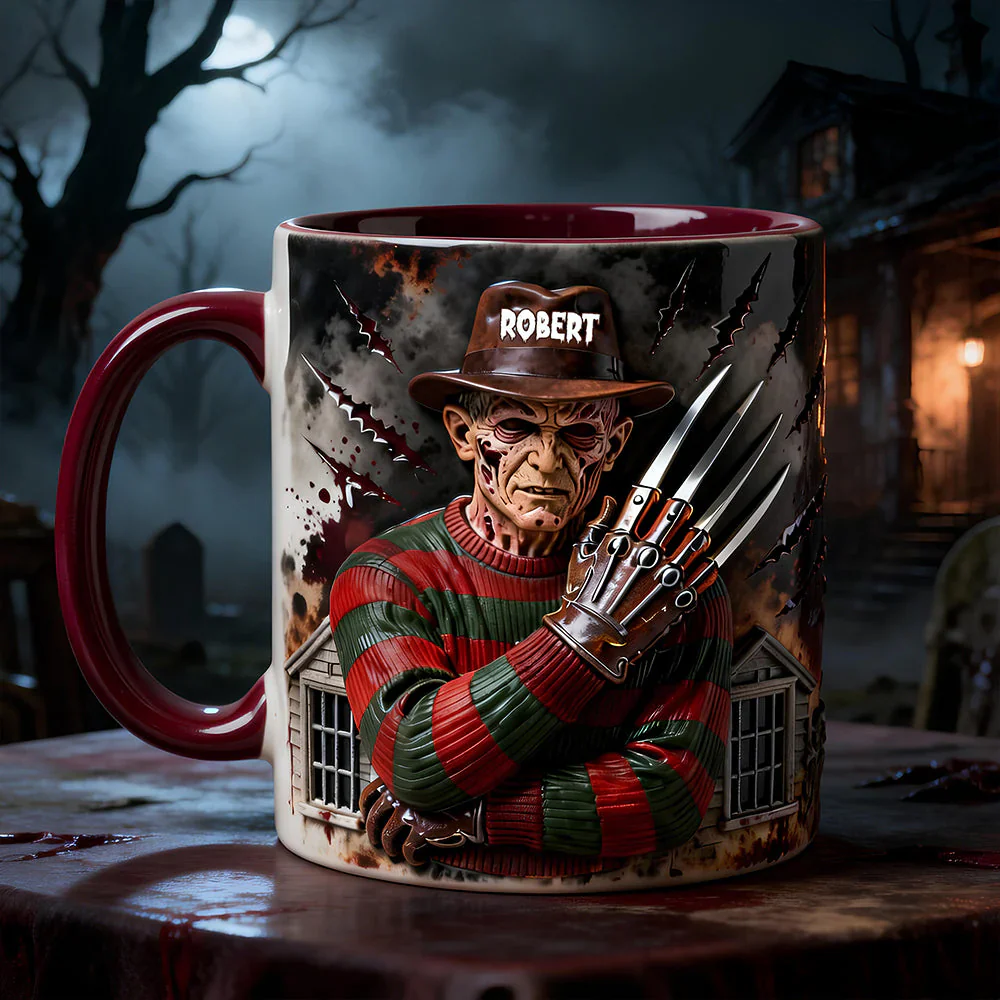 Personalized Horror Character Accent Mug Halloween Gift for Movie Fans Mug GradoCreations