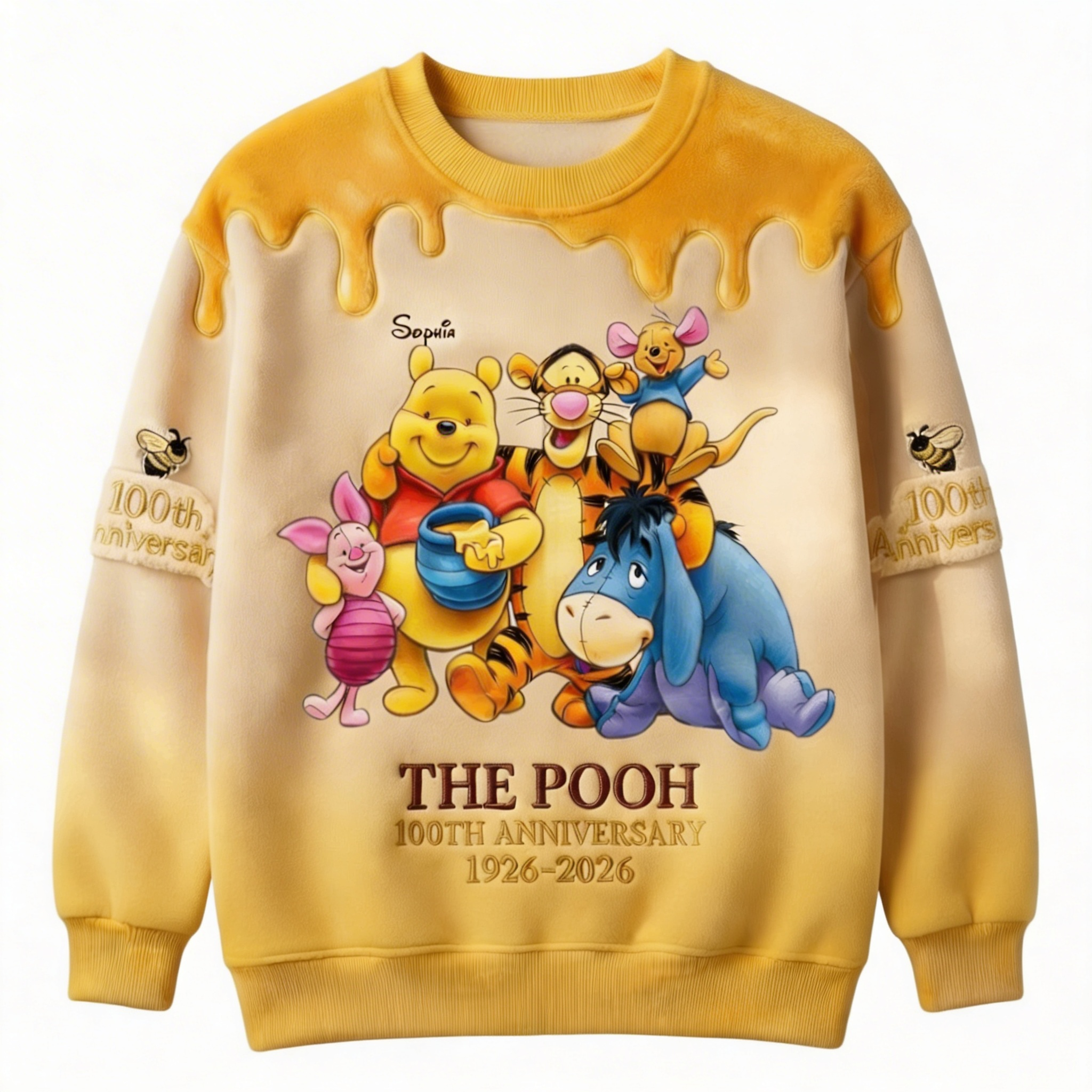 Personalized Pooh 100th Anniversary All Over Shirt Gift for Movie Fans