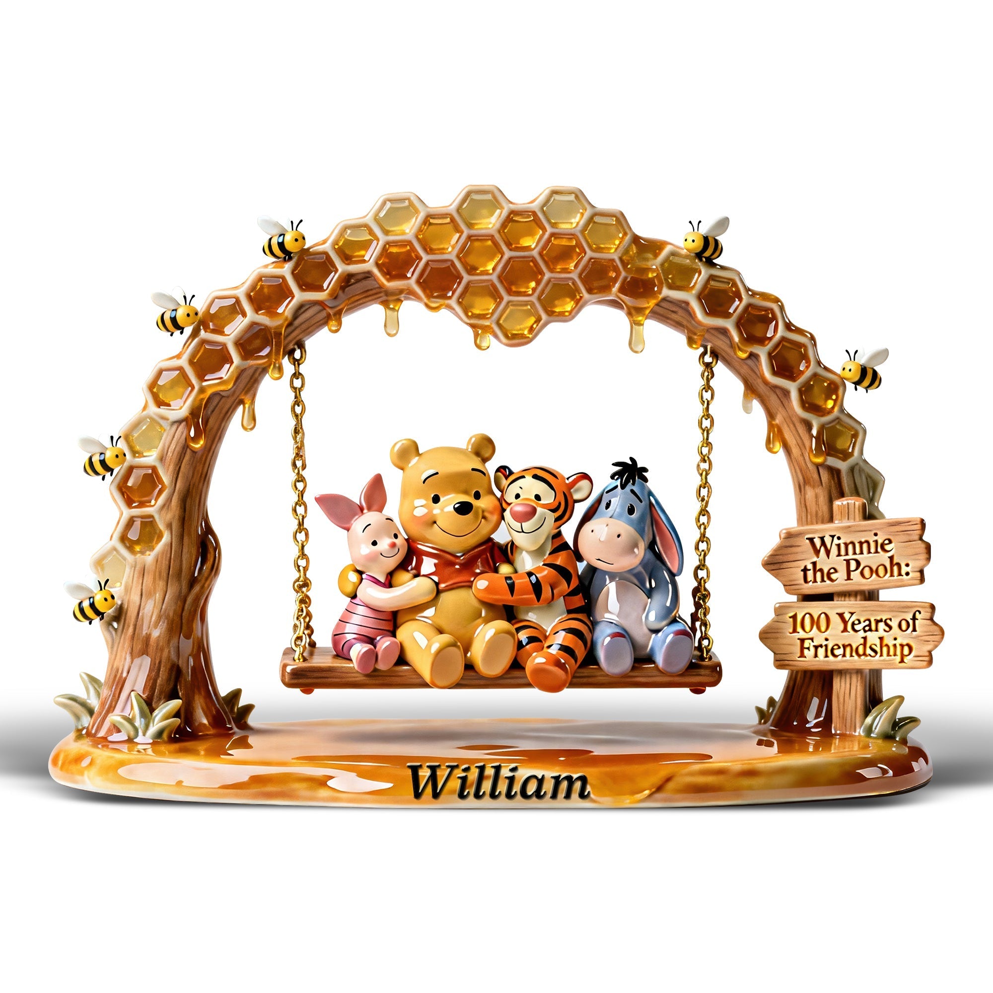 Personalized Winnie the Pooh 100 Years of Friendship Acrylic Plaque Gift for Movie Fans
