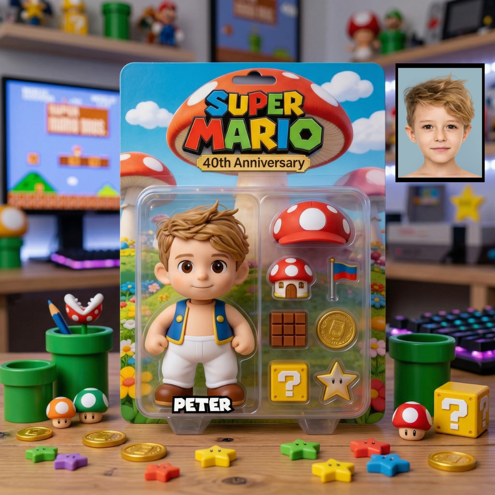 Personalized Super Mario 40th Anniversary Acrylic Plaque Gift for Movie Fans