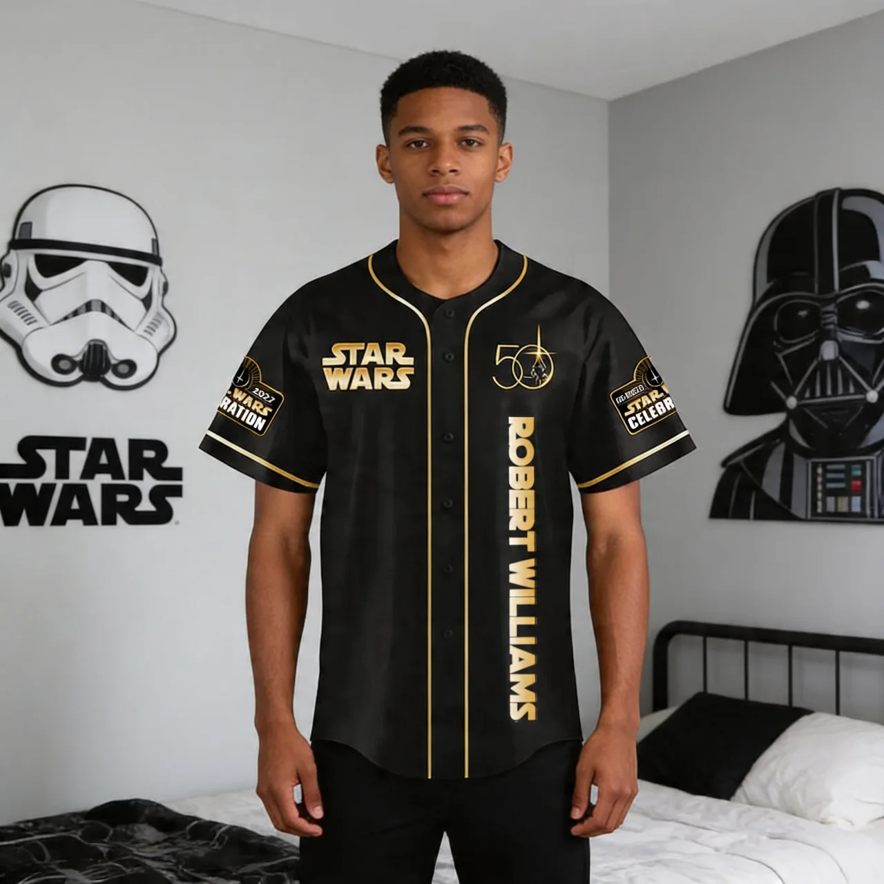 Personalized Star Wars Baseball Jersey Custom Name Gift for Fans
