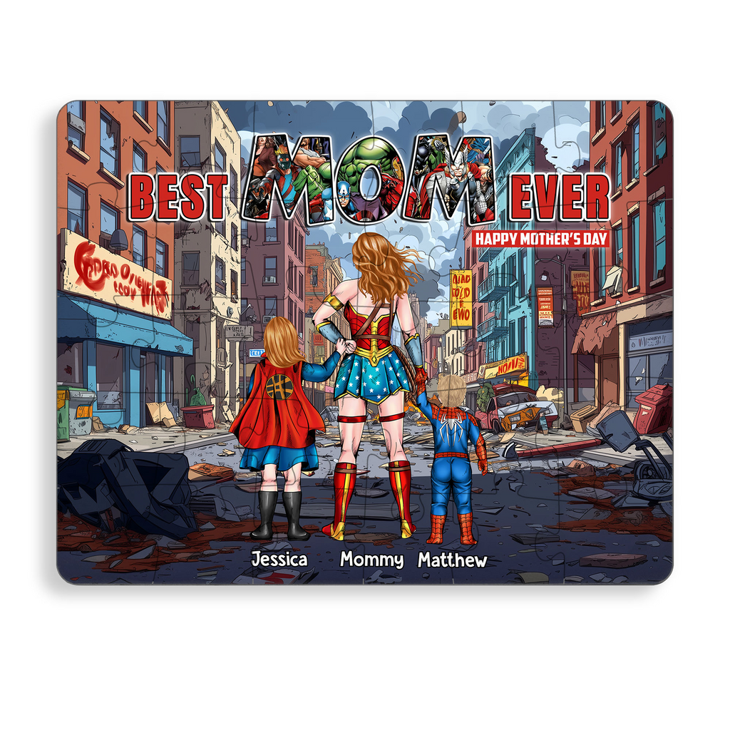 Personalized Super Hero Mom Puzzle Custom Name Gift for Mother Puzzle GradoCreations