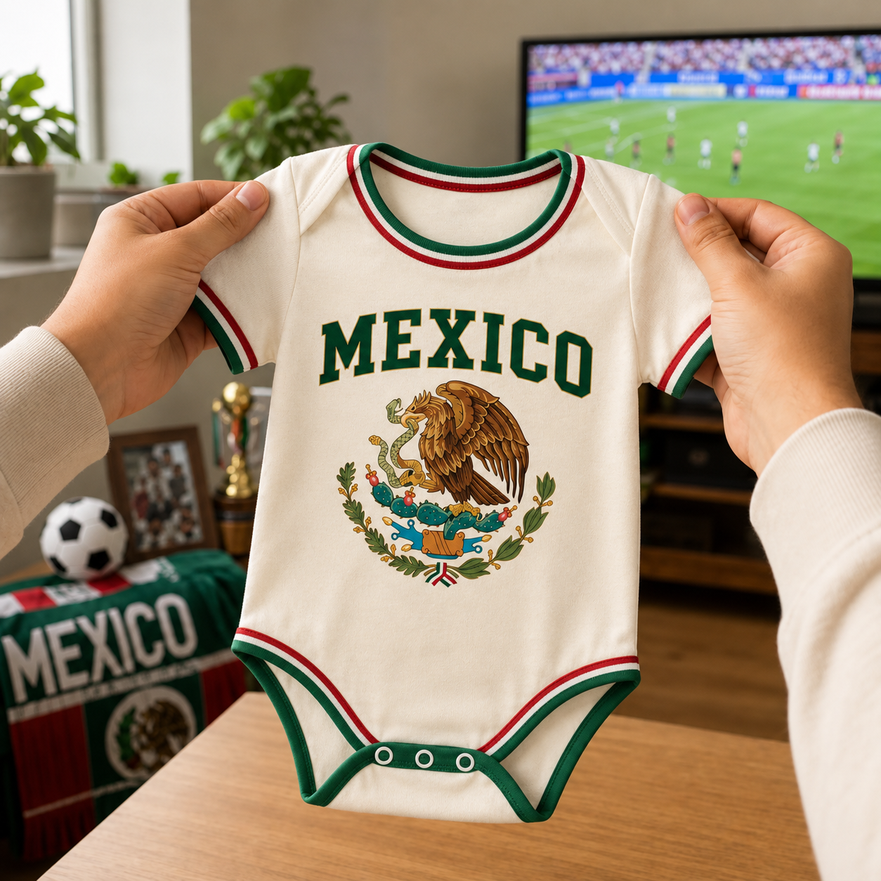 Personalized Mexico Soccer Baby Jersey Bodysuit Gift for New Moms