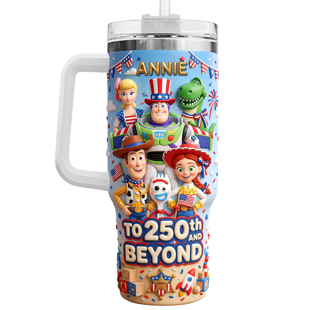 Personalized 40 oz Tumbler with Handle for Movie Fans - Custom Name Gift
