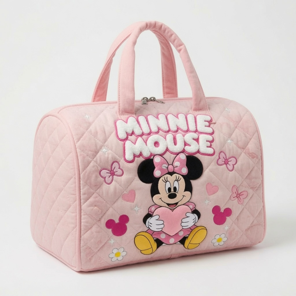 Personalized Minnie Mouse Quilted Duffle Bag Gift for Kids Quilted Duffle Bag GradoCreations