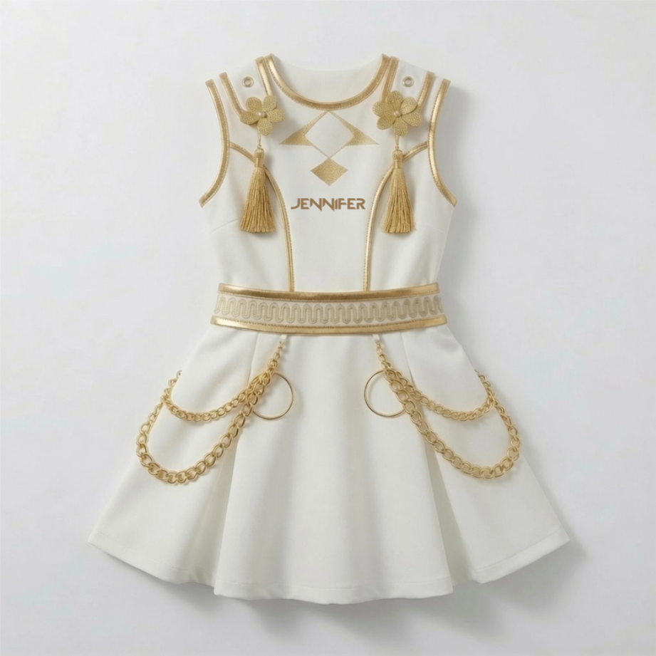 Personalized Fantasy Girl Dress Custom Name Gift for Daughter Kid Dress GradoCreations
