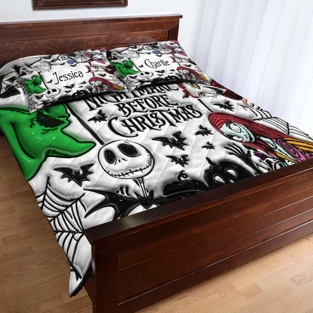 Personalized Nightmare Before Christmas Quilt Bedding Set Gift Quilted Bedding Set GradoCreations