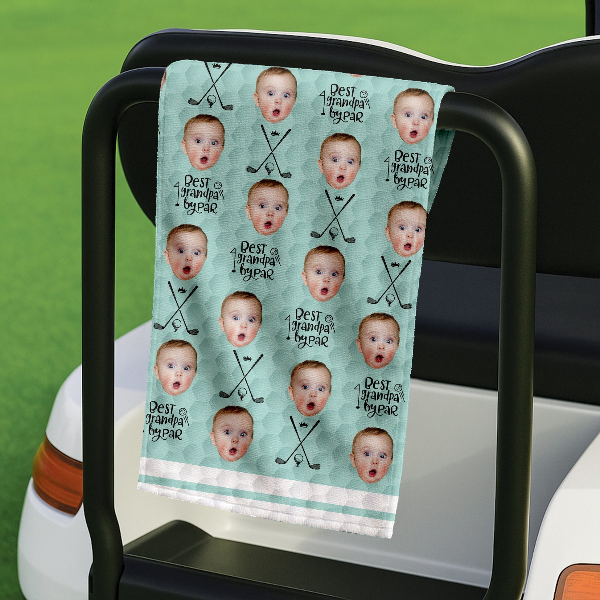 Personalized Funny Golf Towel Custom Photo Gift for Grandpa