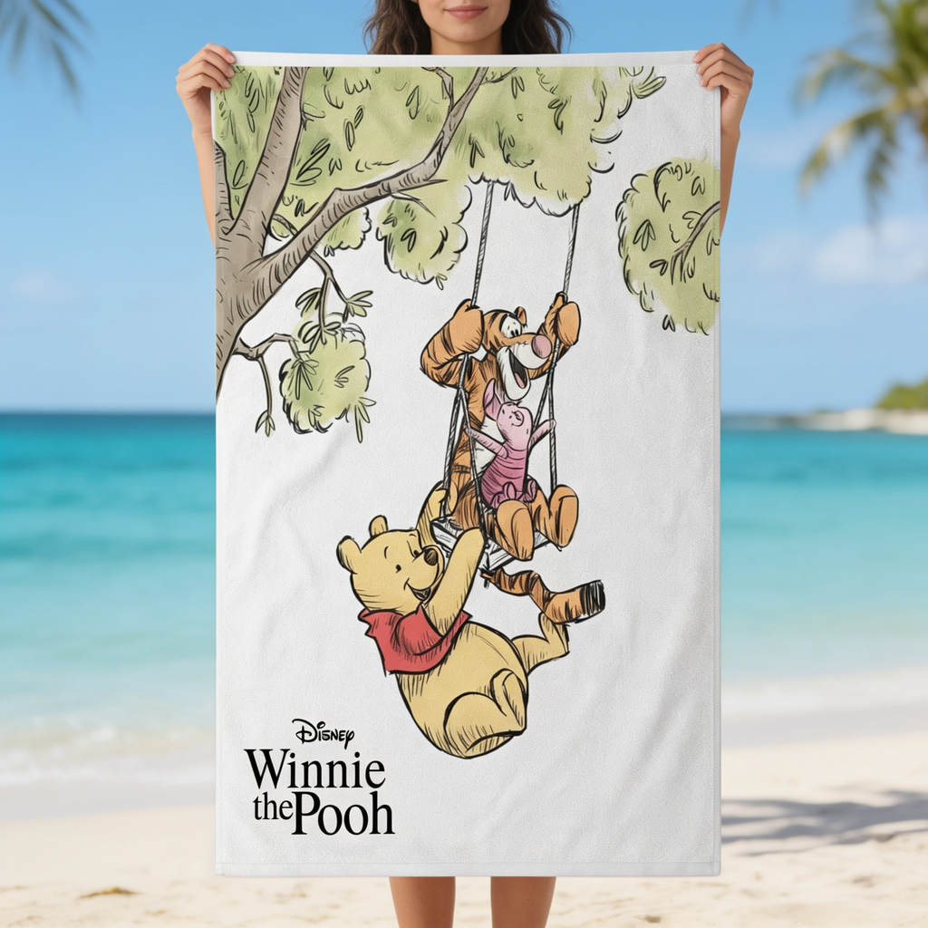 Personalized Disney Beach Towel Winnie the Pooh Gift for Movie Fans