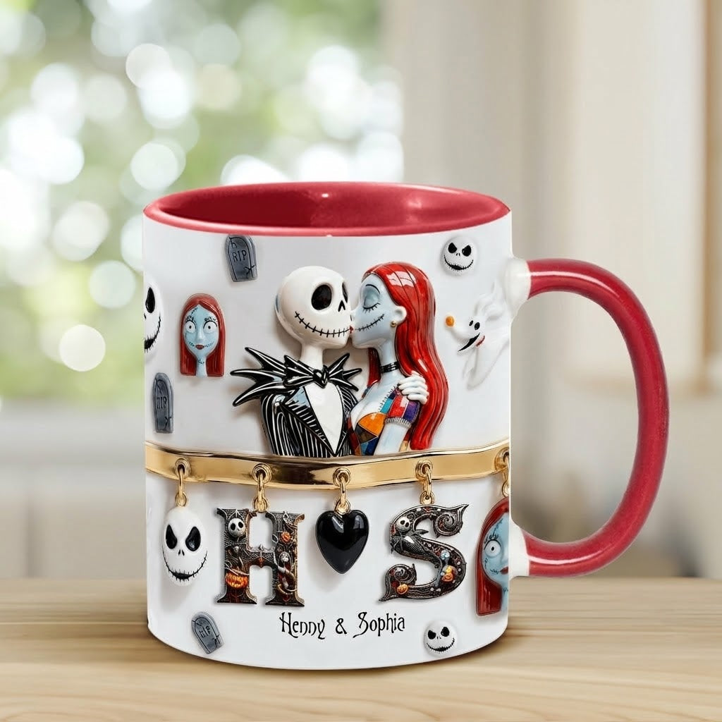 Personalized Spooky Accent Mug for Couples Halloween Gift