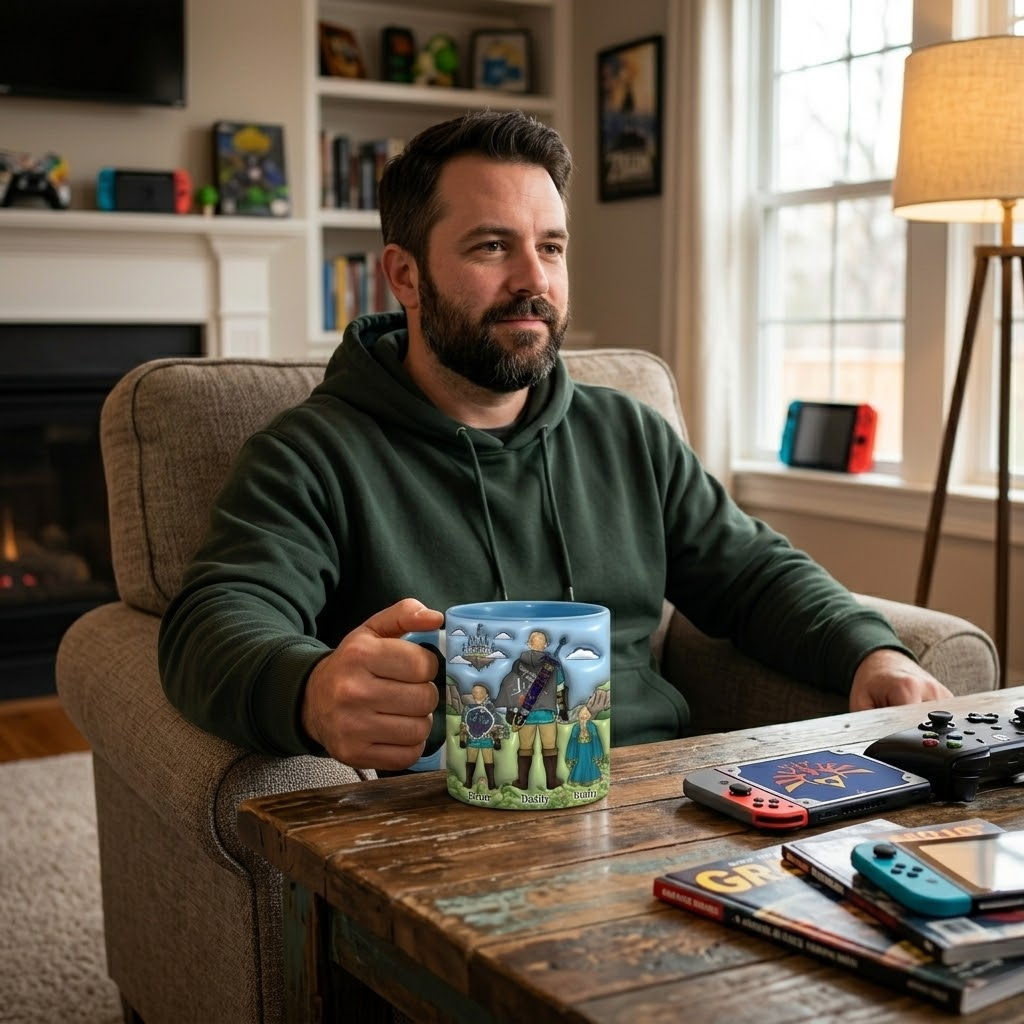 Personalized Gamer Dad Mug Gift - Legend of Dad Accent Cup