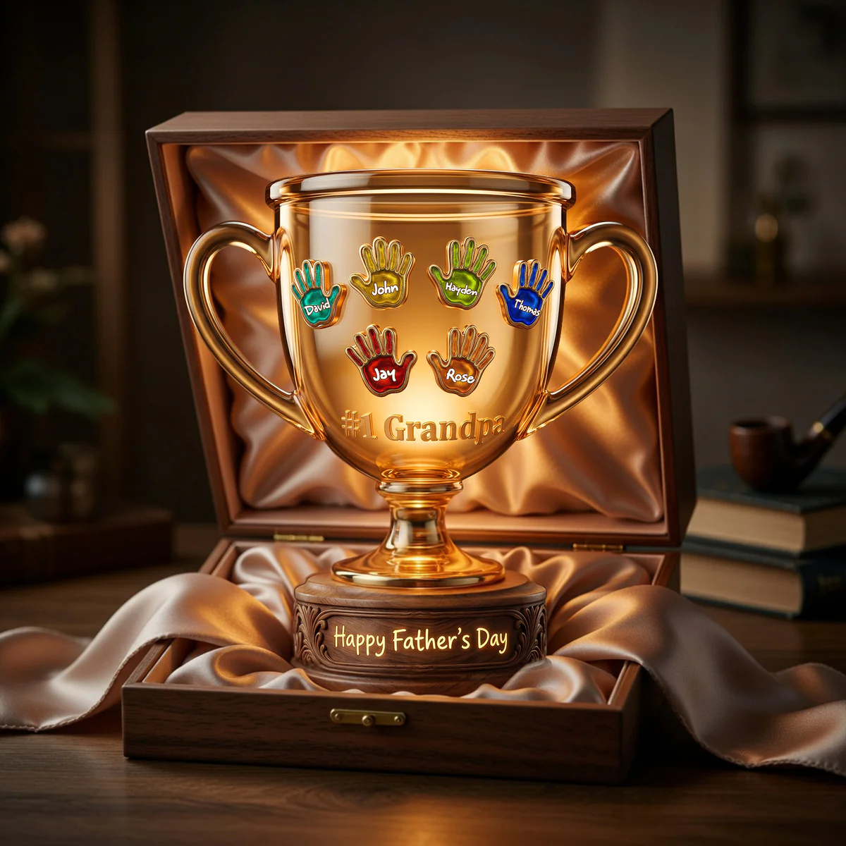 Personalized Light Box Trophy Gift for Dad or Grandpa | Home Decor