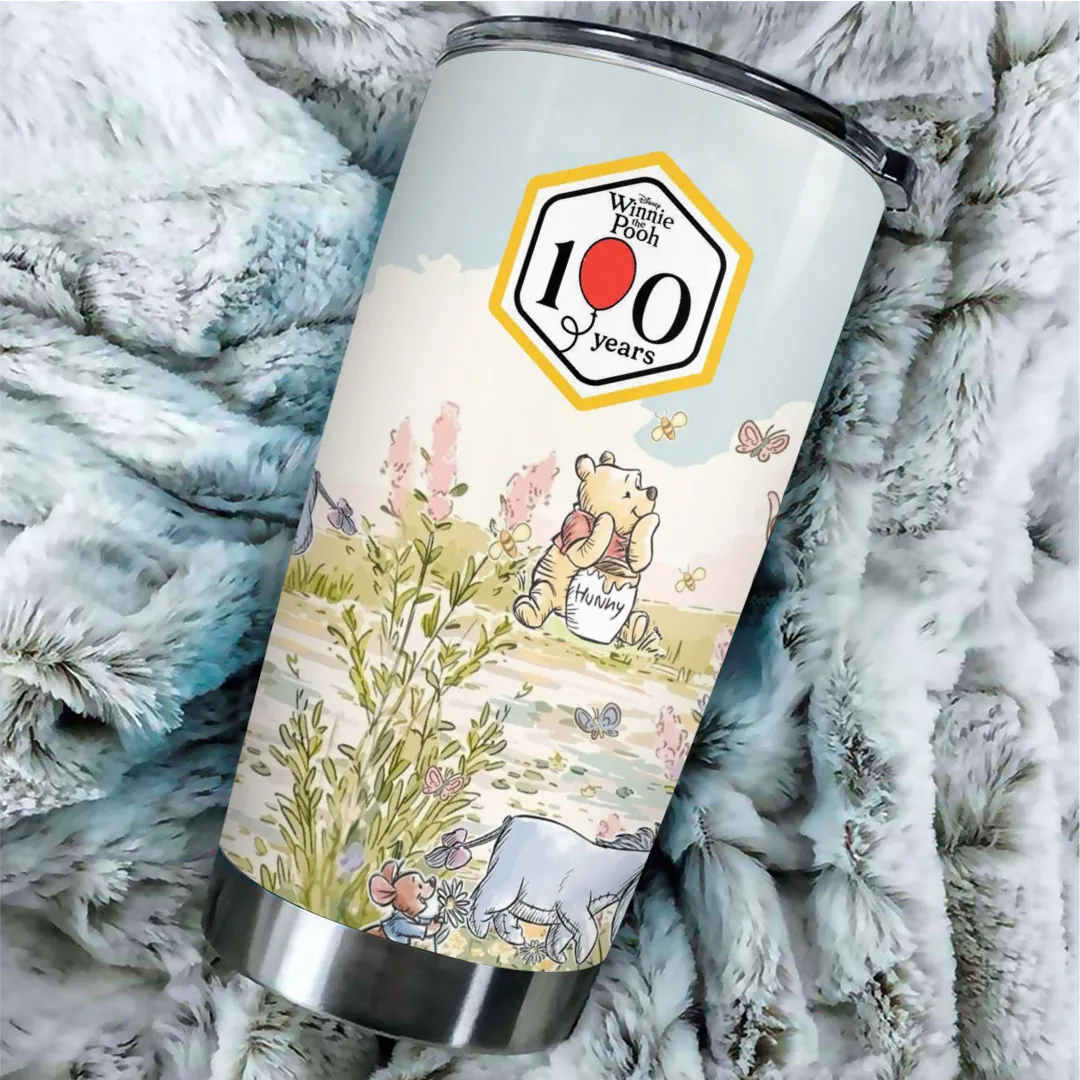 Personalized Winnie the Pooh 100th Anniversary Tumbler Gift for Movie Fans