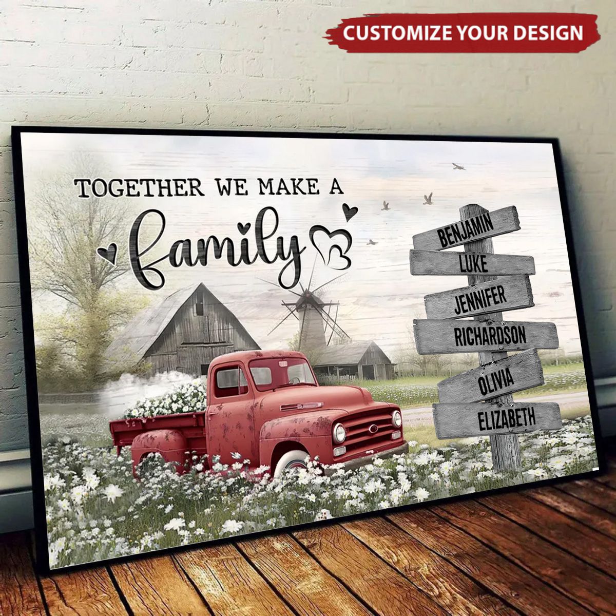 Personalized Family Poster Canvas Custom Art Gift for Mom and Dad