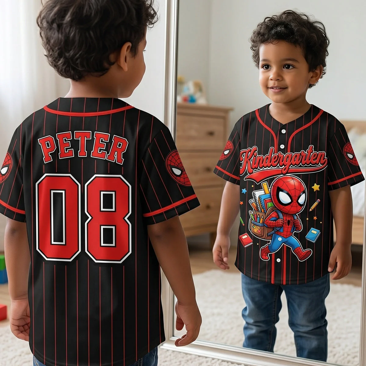 Personalized Spider-Man Baseball Jersey Custom Grade Gift for Kids Kid Baseball Jersey GradoCreations
