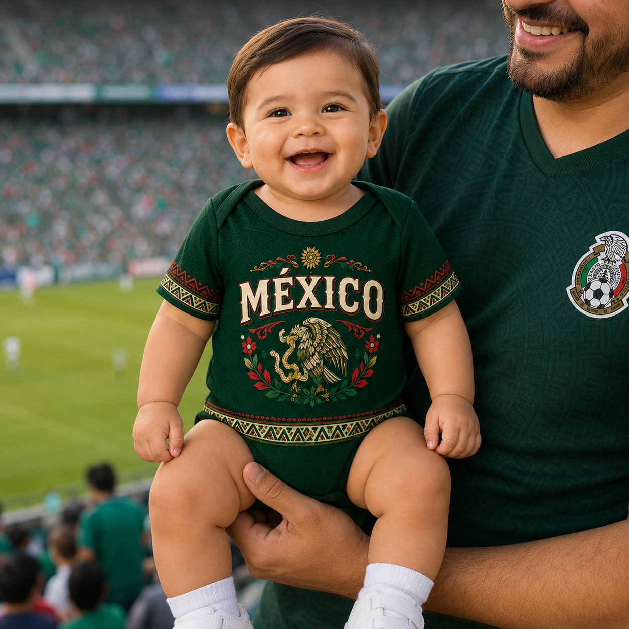 Personalized Mexico Aztec Eagle Baby Jersey Bodysuit Gift for New Parents