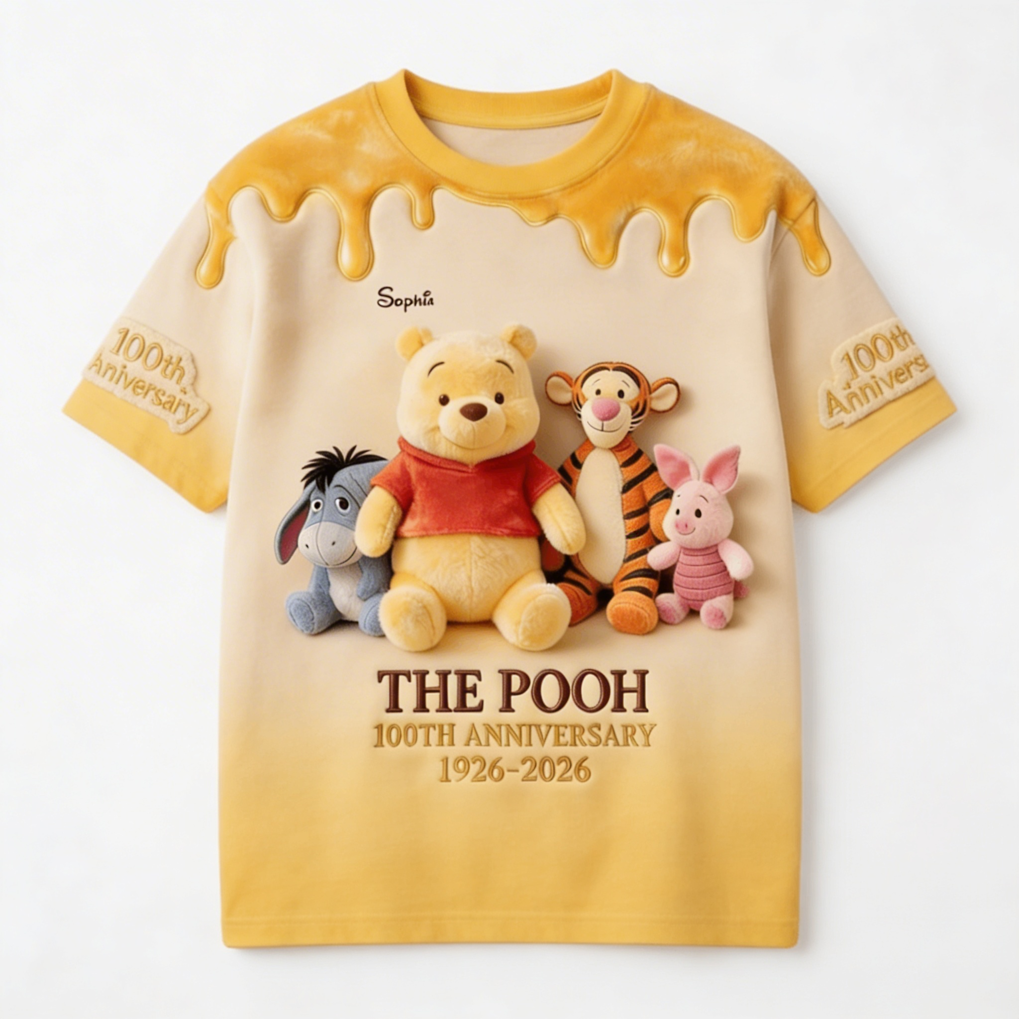 Personalized All Over Print Shirt 100 Years of Pooh Gift for Movie Fans