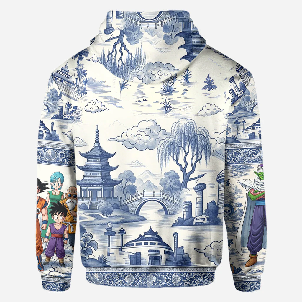 Personalized Blue Toile de Jouy Over Shirt Anniversary Gift AOP Shirt GradoCreations