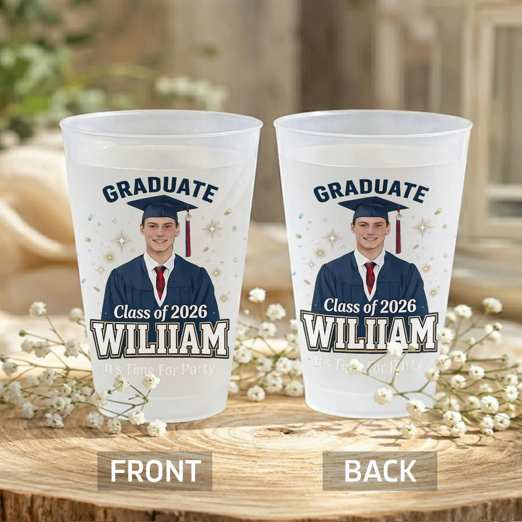 Personalized Frosted Cups Graduation Class of 2026 Photo Gift