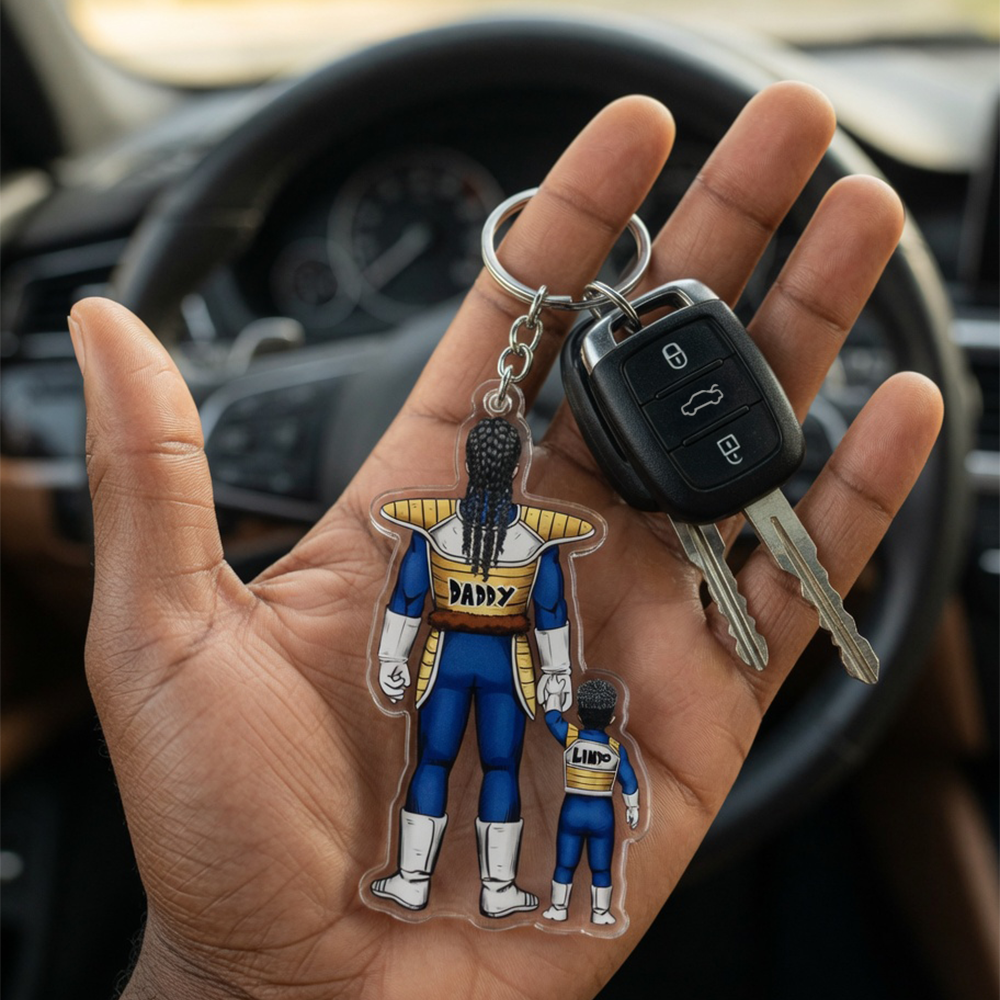 Personalized Acrylic Keychain Gift for Dad | Hero Dad Power