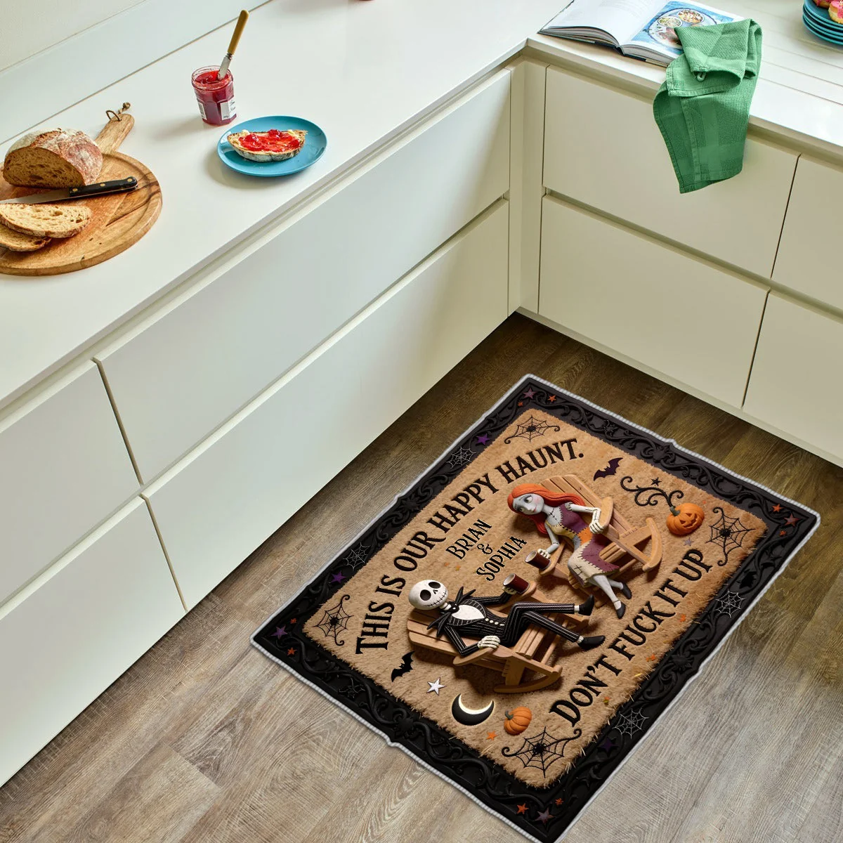 Personalized Halloween Tufted Rug Custom Name Couple Gift Tufted Rug GradoCreations