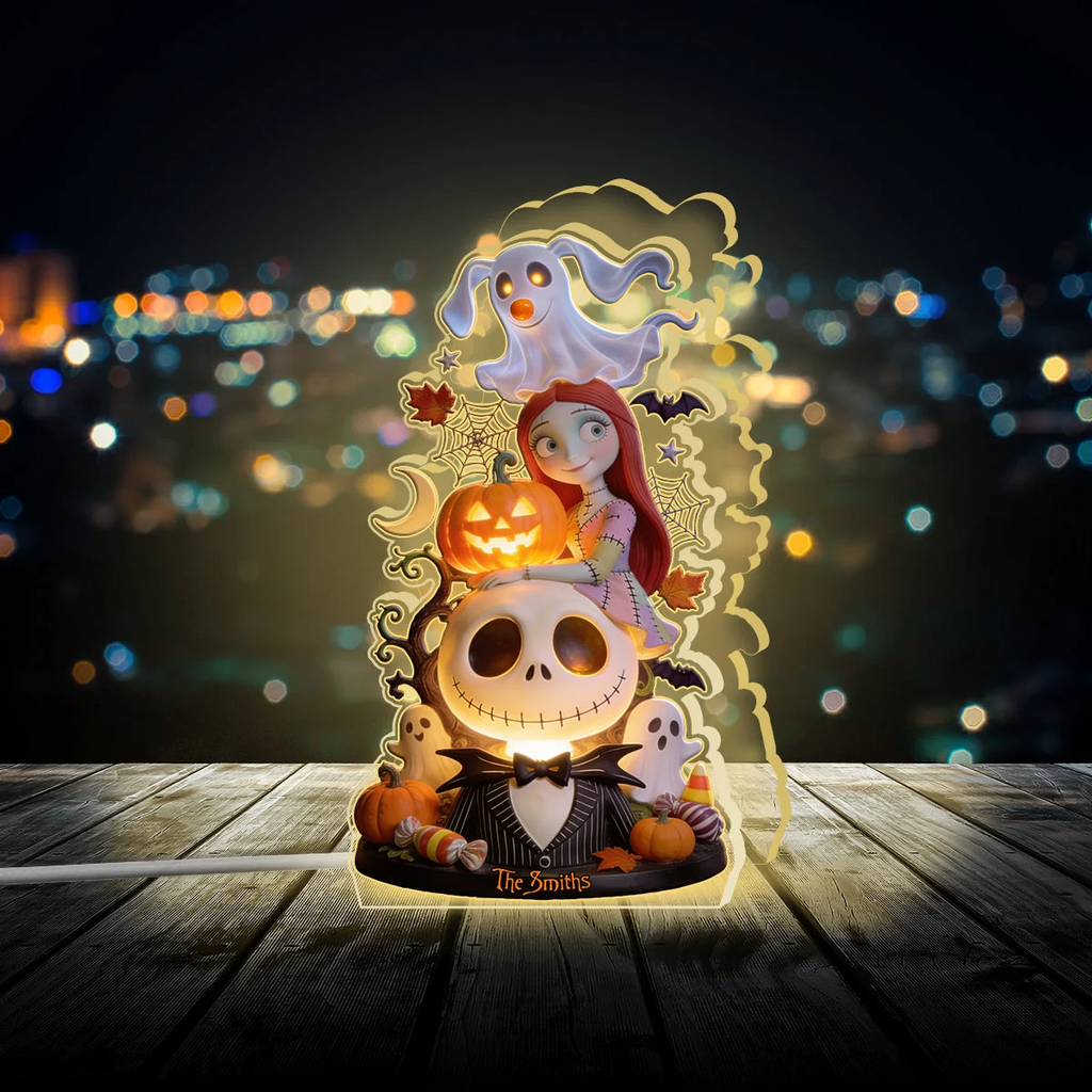 Personalized Halloween Acrylic Light Box Custom Family Name Gift Acrylic Light Box GradoCreations