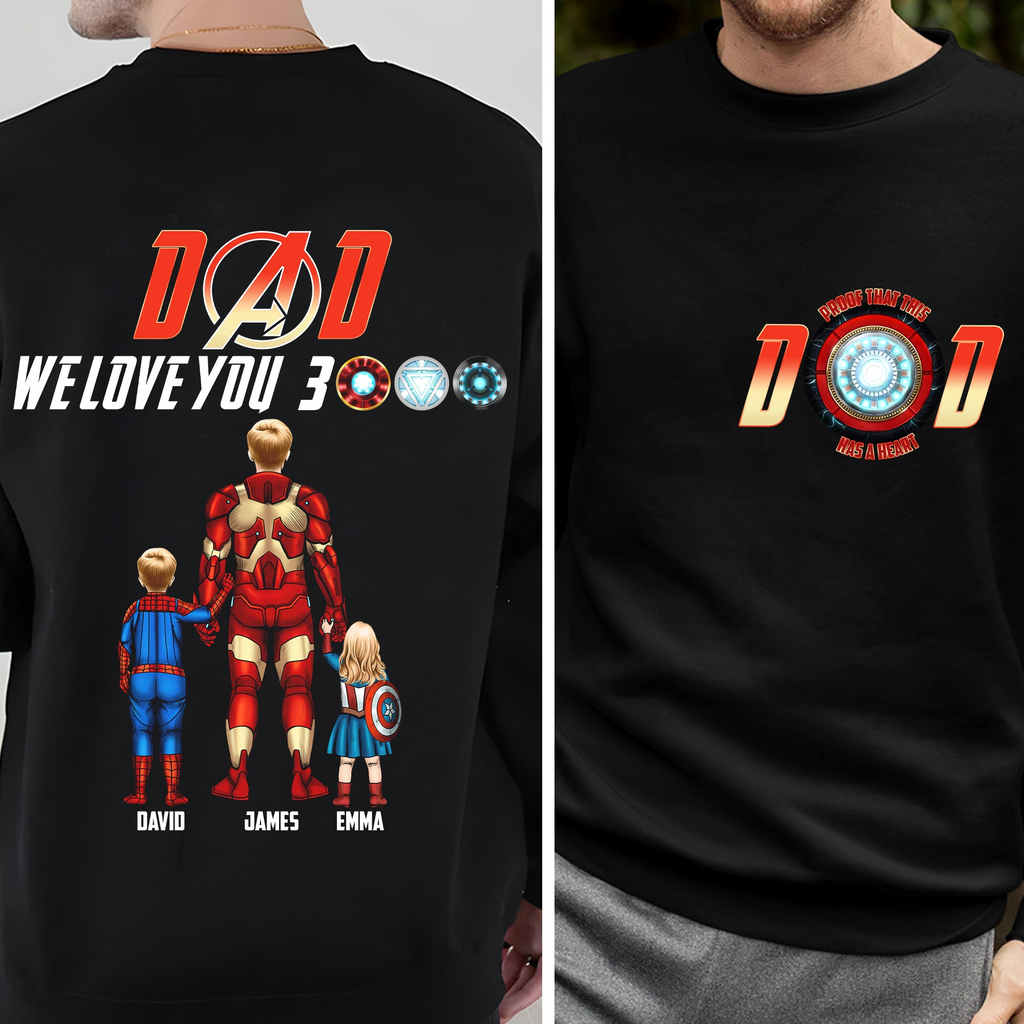 Personalized Marvel Superdad T-Shirt Custom Name Gift for Dad