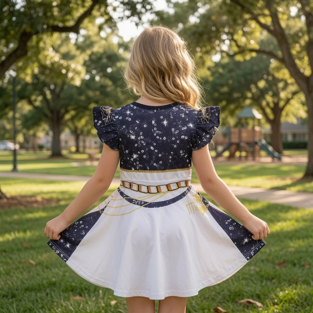 Personalized Fantasy Girl Kid Dress Custom Name Gift for Daughter Kid Dress GradoCreations