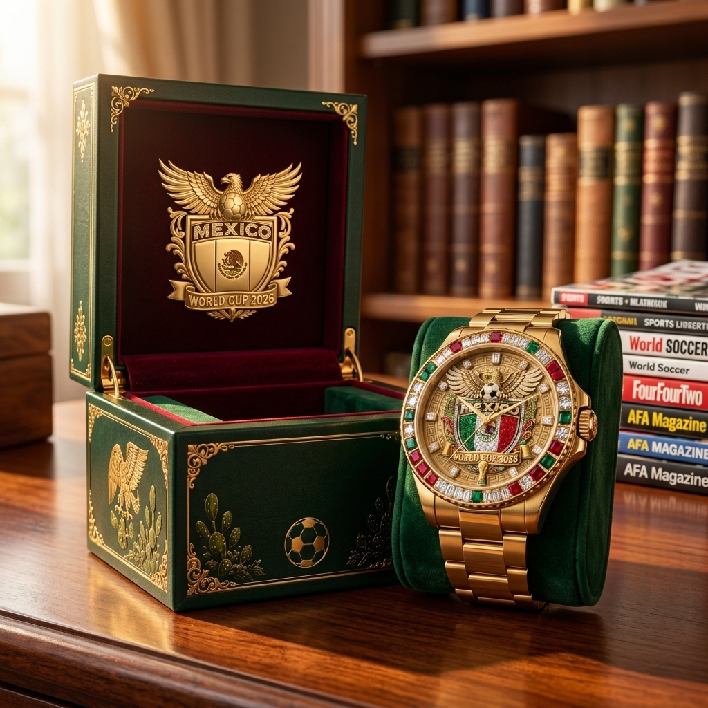 Personalized Mexico Soccer Crest Men's Watch Gift for Fans