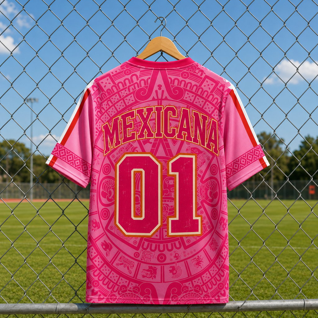 Personalized Aztec Calendar Pink Soccer Jersey Gift for Football Lovers