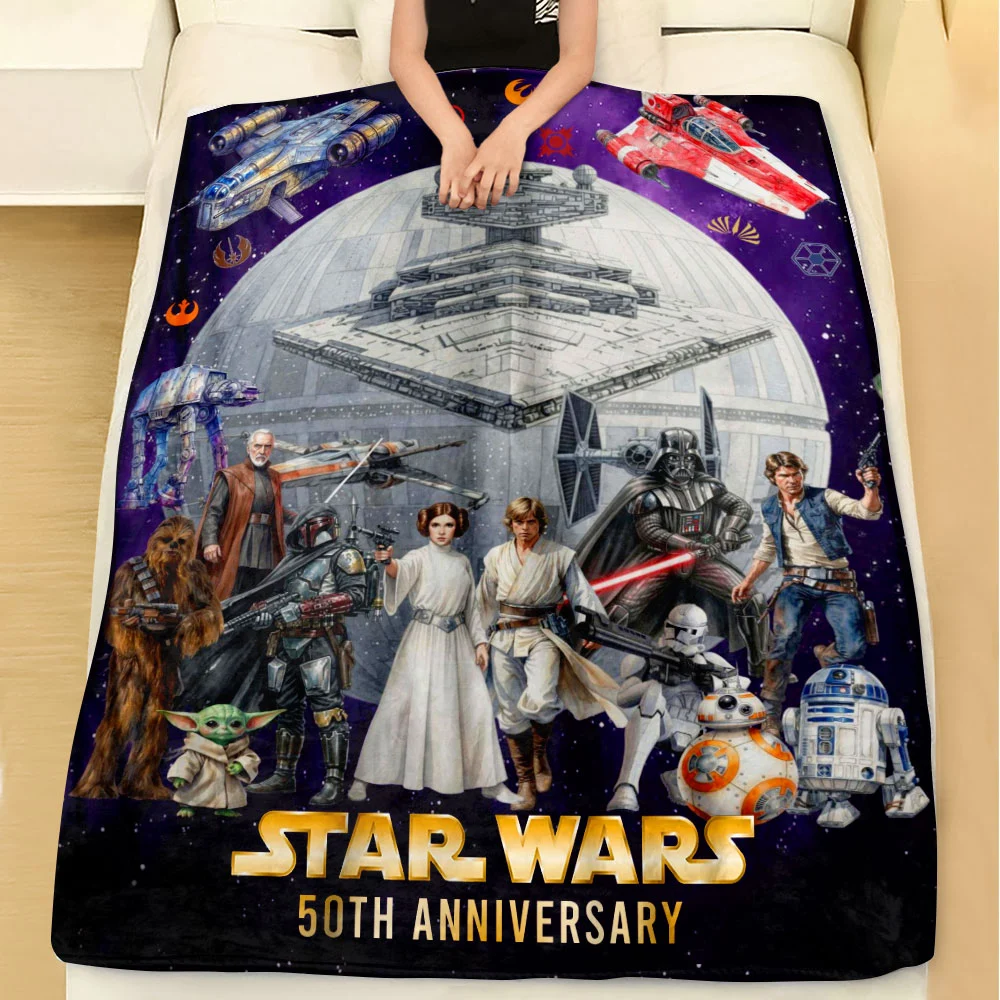 Personalized Star Wars 50th Anniversary Blanket Custom Name Gift for Him/Her Blanket GradoCreations