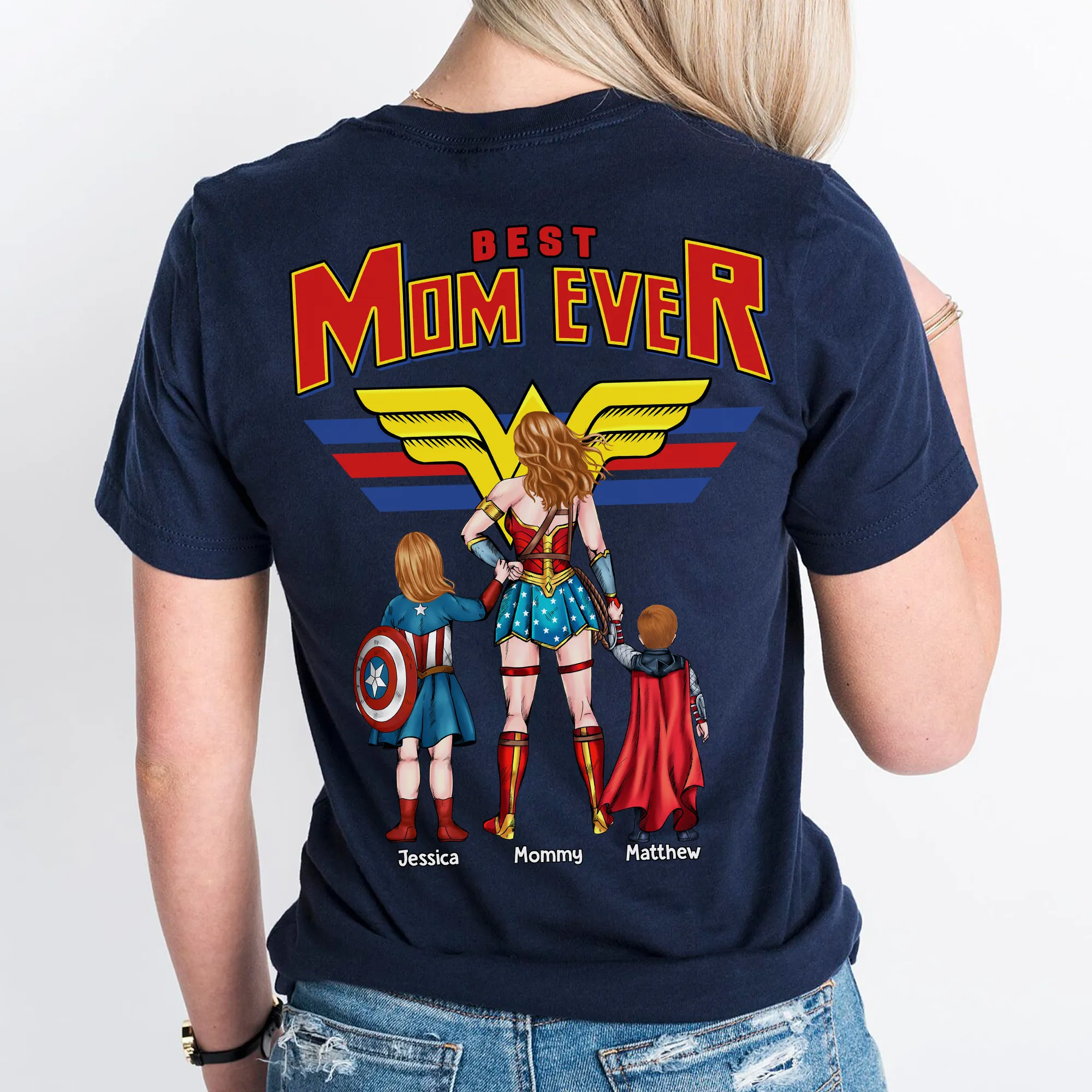 Personalized Best Mom Ever SuperMom Shirt Gift for Mom
