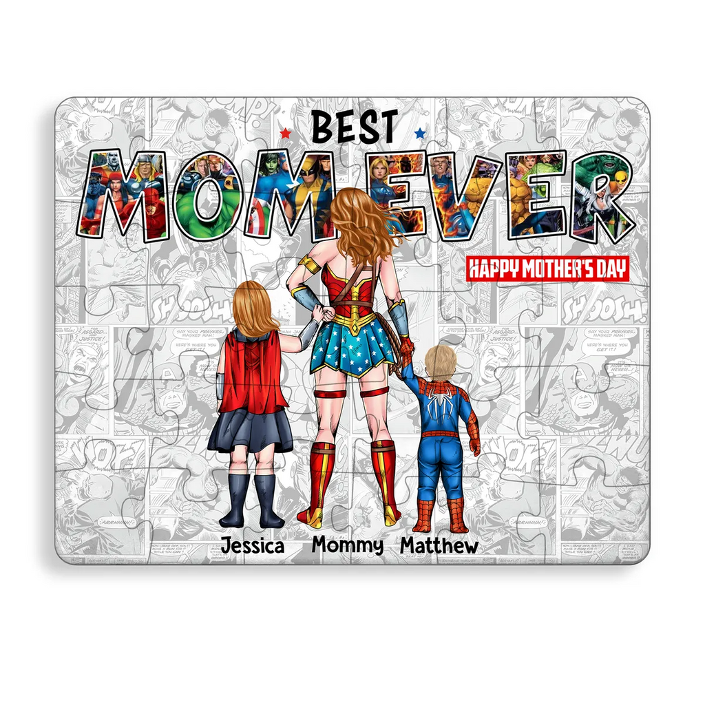 Personalized Best Mom Ever Puzzle Custom Family Gift for Mom